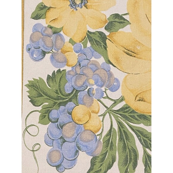 4 Butter Yellow and Blue Floral Grapes Placemats Cloth Great Condition Cottage - Picture 3 of 9